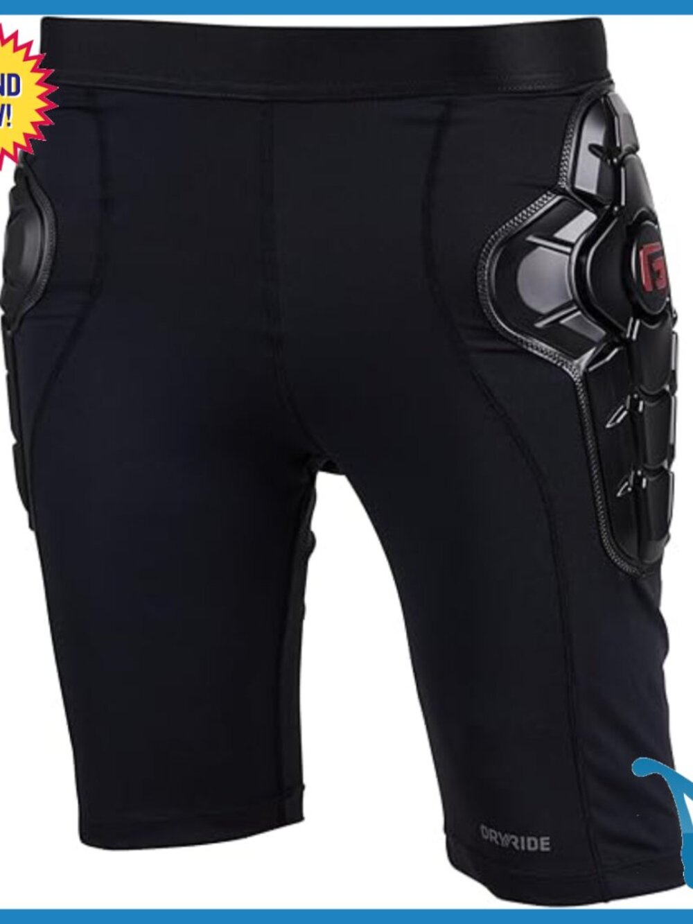 Large Impact Protection Active Shorts, Four-Way Stretch Polyester Spandex